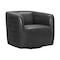 Armen Living Melanie Swivel Pewter Genuine Leather Barrel Chair LCMECHPW - alternate 1